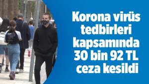 Korona virüs tedbirleri kapsamında 30 bin 92 TL ceza kesildi