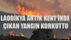 Laodikya Antik Kenti'nde çıkan yangın korkuttu