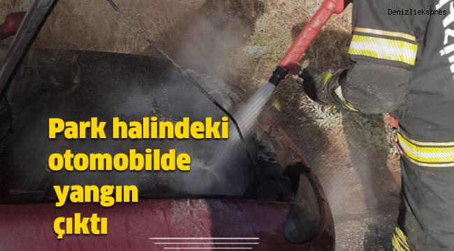 Park halindeki otomobilde yangın çıktı