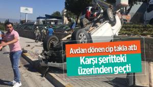Avdan dönen cip takla attı
