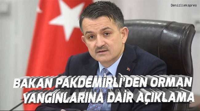 Bakan Pakdemirli'den Orman yangınlarına dair açıklama