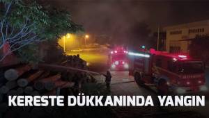 Kereste dükkanında yangın