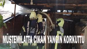 Müştemilatta çıkan yangın korkuttu