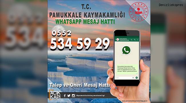 Pamukkale Kaymakamlığından Whatsapp uygulaması