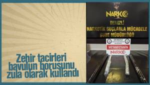Zehir tacirleri bavulun borusunu zula olarak kullandı