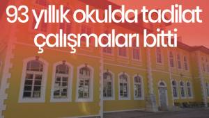 93 yıllık okulda tadilat çalışmaları bitti
