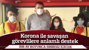 Korona ile savaşan görevlilere anlamlı destek
