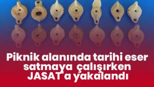Piknik alanında tarihi eser satmaya çalışırken JASAT'a yakalandı