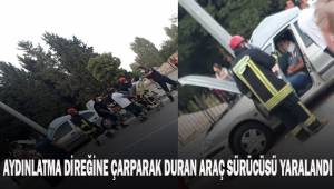 Refüje çarparak durabilen araç sürücüsü yaralandı