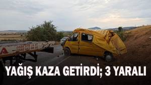 Yağış kazayı beraberinde getirdi: 1'i ağır 3 yaralı