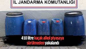410 litre kaçak alkol piyasaya sürülmeden yakalandı