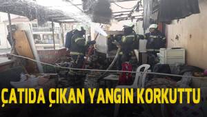 Çatı katında çıkan yangın korkuttu