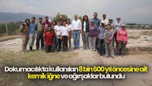 Dokumacılıkta kullanılan 8 bin 600 yıl öncesine ait kemik iğne ve ağırşaklar bulundu