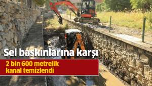 Sel baskınlarına karşı 2 bin 600 metrelik kanal temizlendi