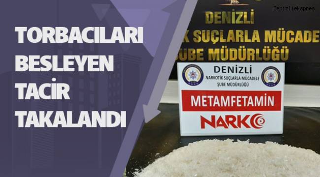 Torbacıları besleyen tacir, 1 kiloya yakın metamfetamin yakalandı