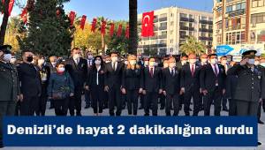 Denizli'de 09.05'te çalan sirenle birlikte hayat 2 dakikalığına durdu