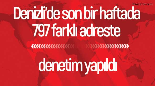 Denizli'de son bir haftada 797 farklı adreste denetim yapıldı
