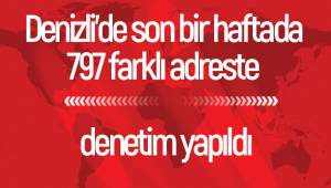 Denizli'de son bir haftada 797 farklı adreste denetim yapıldı