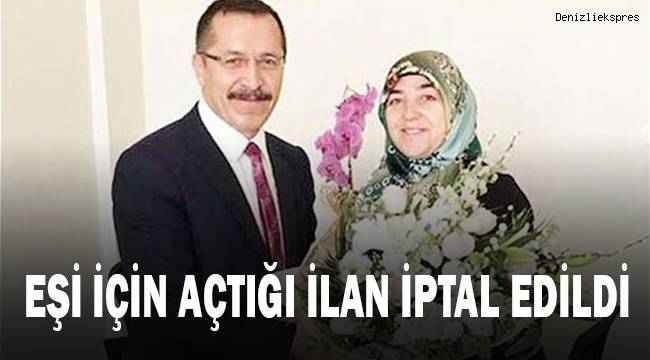 Eşine özel çıktığı ilan iptal edildi