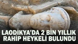 Laodikya'da 2 bin yıllık yıllık rahip heykeli başı bulundu
