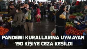 Pandemi kurallarına uymayan 190 kişiye 171 bin 292 TL ceza
