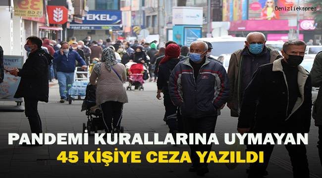 Pandemi kurallarına uymayan 45 kişiye 40 bin 500 TL ceza