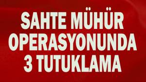 Sahte mühür operasyonunda gözaltına alınan 8 kişiden 3'ü tutuklandı.