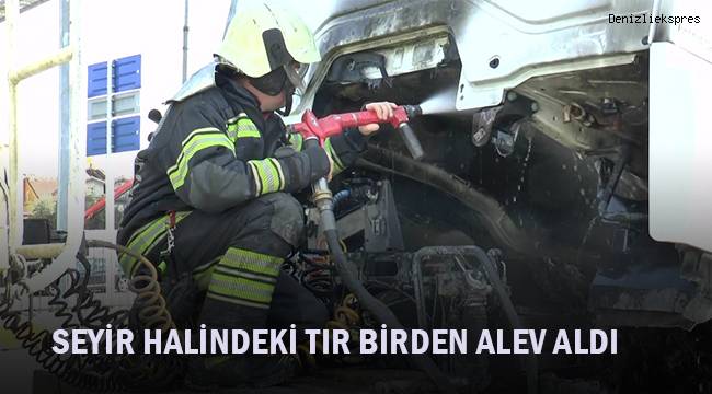 Seyir halindeki tır birden alev aldı