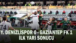 Süper Lig: Denizlispor: 0 - Gaziantep FK: 1 (İlk yarı)