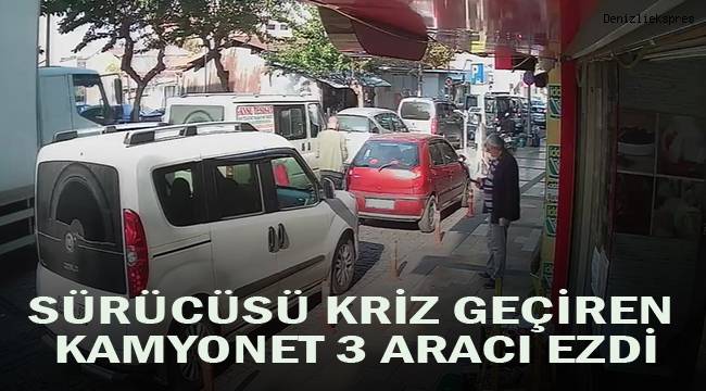 Sürücüsü kriz geçiren kamyonet ışıklarda bekleyen 3 aracı ezdi