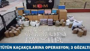 Tütün kaçakçılarına operasyon: 3 gözaltı
