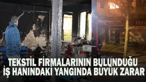 Bir katı yanan iş hanında 1 milyonluk zarar oluştu