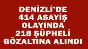 Denizli’de 414 farklı asayiş olayında 218 şüpheli gözaltına alındı
