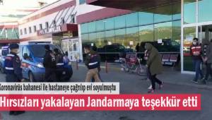 Evi soyulan şikayetçi, hırsızları yakalayan jandarmaya teşekkür etti