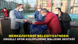 Merkezefendi Belediyesi'nden engelli spor kulüplerine malzeme desteği