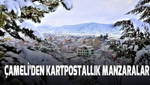Çameli'de kar yağışından sonra kartpostallık manzaralar