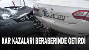 Kar kazaları da beraberinde getirdi