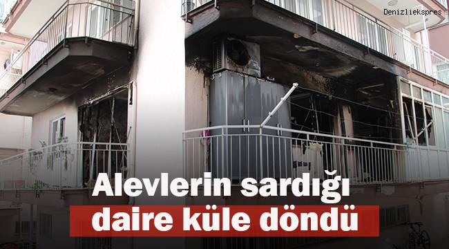 Alevlerin sardığı daire küle döndü