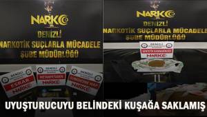 Belindeki kuşağa gizlediği uyuşturucu polisin dikkatinden kaçmadı