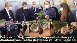 Kepçenin önüne yatan Akademisyen, Vali Atik'i laboratuvarında ağırladı