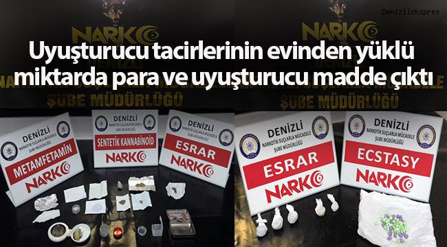 Sokak satıcılarının evinden yüklü miktarda para ve uyuşturucu madde çıktı