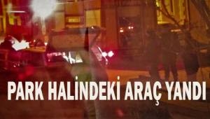 Yanan otomobilini yangın tüpüyle kurtarmaya çalıştı