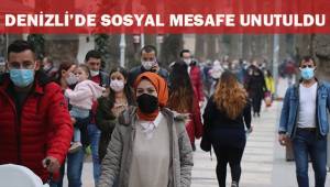 Denizli’de sosyal mesafe unutuldu