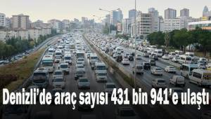 Denizli’de araç sayısı 431 bin 941’e ulaştı