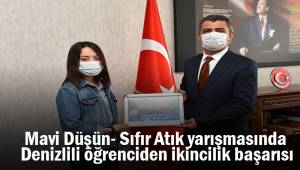 Mavi Düşün- Sıfır Atık yarışmasında Denizlili öğrenciden ikincilik başarısı
