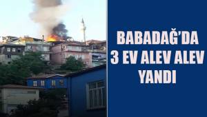Babadağ'da 3 ev alev alev yandı