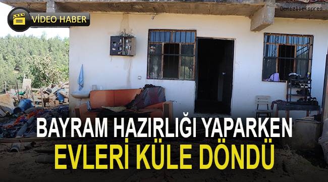 Bayram öncesi ekmek yapan ailenin evi yangında küle döndü