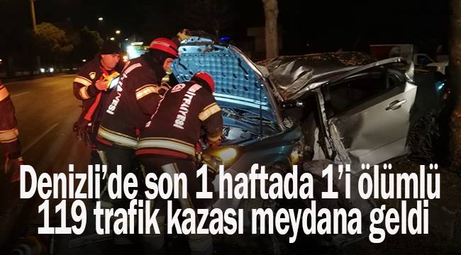 Denizli’de son 1 haftada 1’i ölümlü 119 trafik kazası meydana geldi