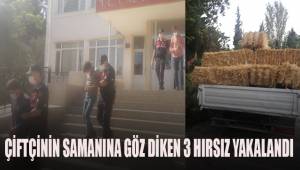 Çiftçinin samanına göz diken 3 hırsız tutuklandı