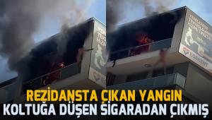 Denizli'de 5 katlı rezidansta çıkan yangın koltuğa düşen sigaradan çıkmış